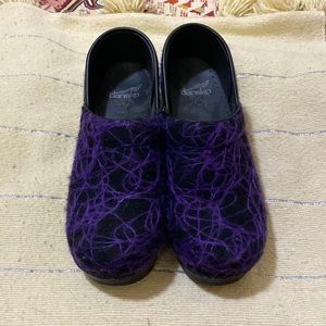 Purple and Black wool Dansko Clogs